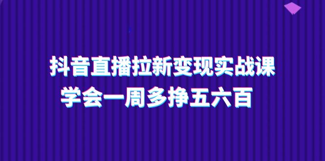 （11254期）抖音直播拉新变现实操课，学会一周多挣五六百（15节课） - 白戈学堂-<a href=