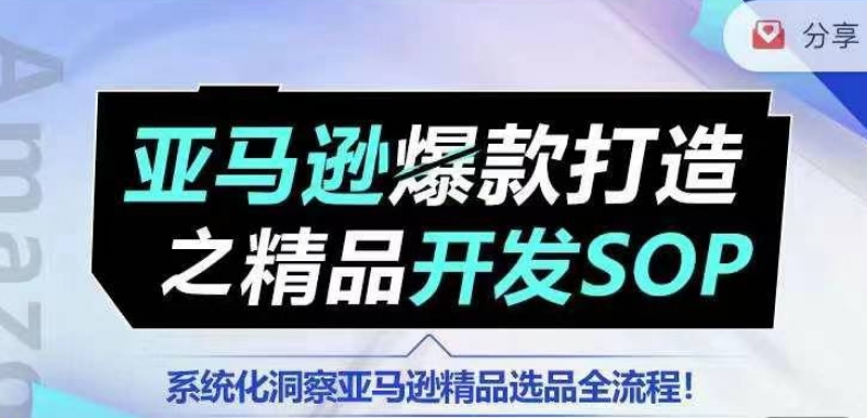 【训练营】亚马逊爆款打造之精品开发SOP，系统化洞察亚马逊精品选品全流程 - 白戈学堂-<a href=