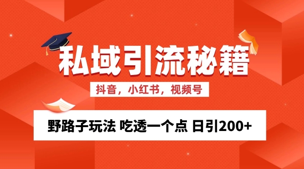 私域流量的精准化获客方法 野路子玩法 吃透一个点 日引200+ - 白戈学堂-白戈学堂