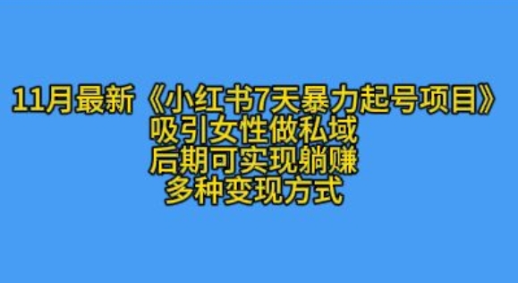 K总部落11月最新小红书7天暴力起号项目，吸引女性做私域 - 白戈学堂-白戈学堂