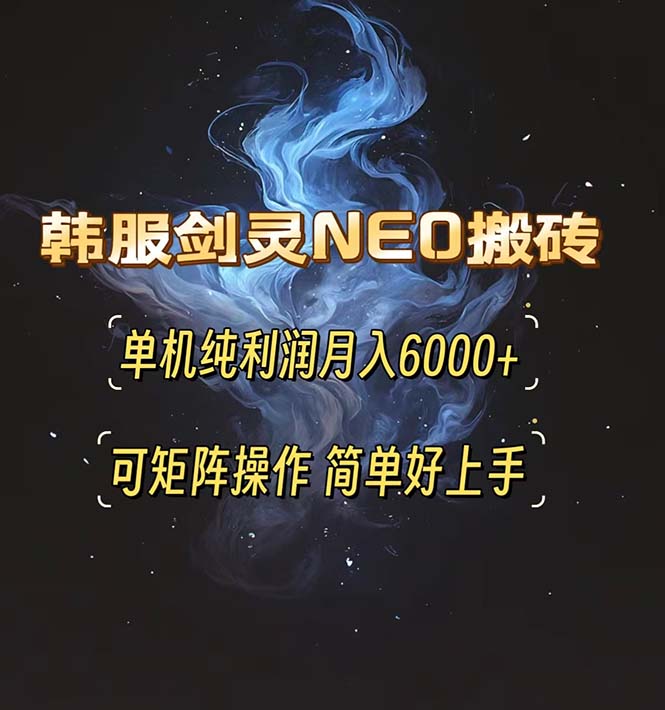 （13435期）韩服剑灵NEO搬砖攻略，单机纯利润月入6000+ 可矩阵操作，简单好上手。 - 白戈学堂-白戈学堂